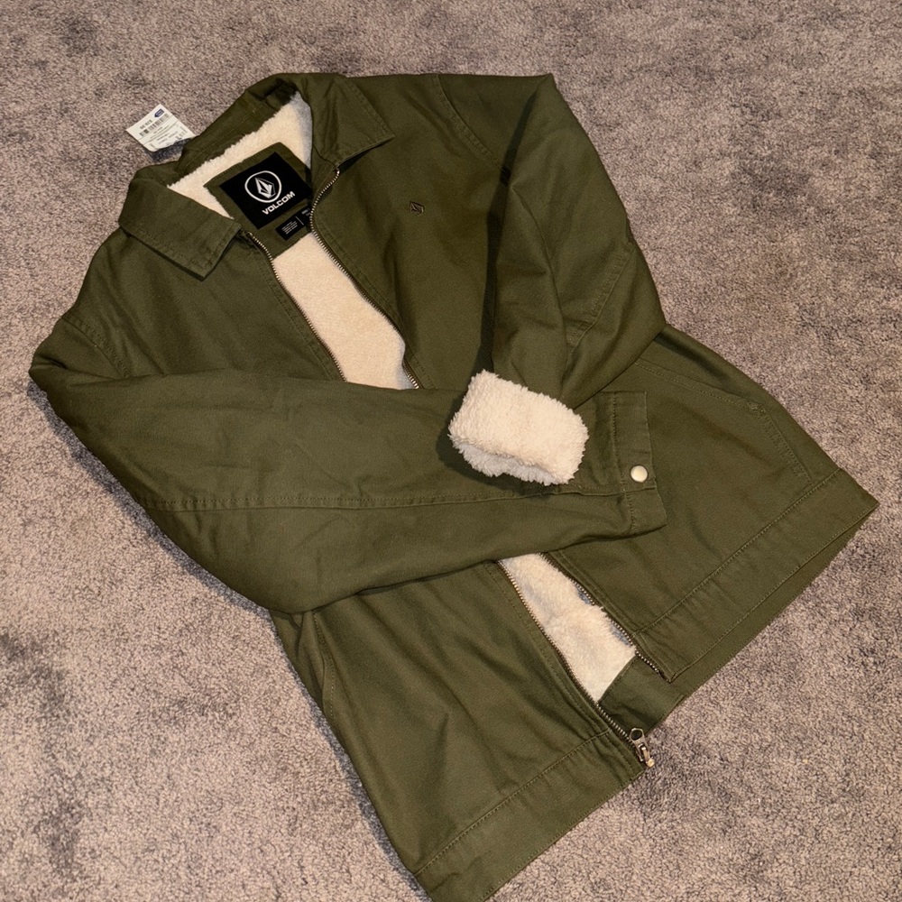 Army green volcom jacket